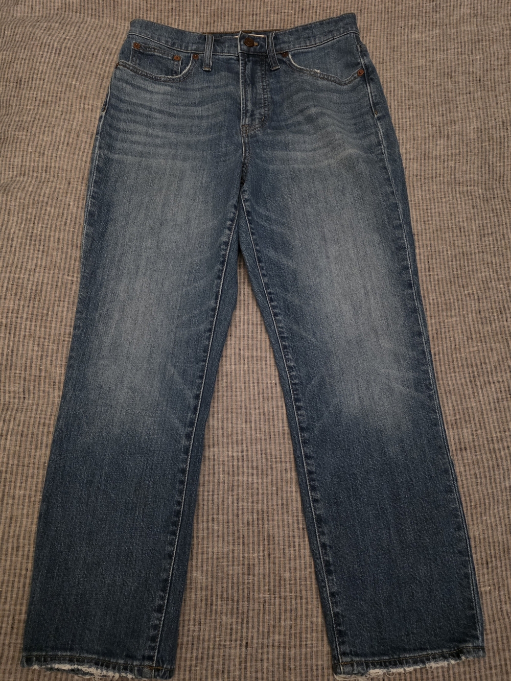 Madewell The Perfect Vintage Crop Straight-Leg Women’s Jeans Medium Blue Wash 28